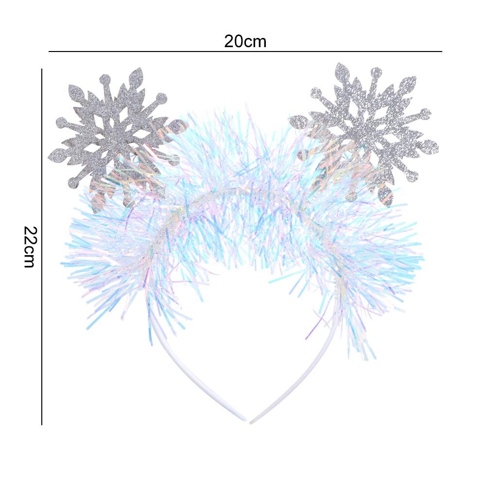 Plastic Snowflake Headdress Color Ribbon Cosplay Headbands  Christmas Festival Gifts