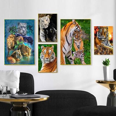 Tiger Anime Customized Diamond-Painting Full Drill Round 35x45CM Wall Art