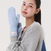 QUAFE LABEL KNITTED MITTENS_ice blue