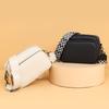Fashionable Genuine Leather Single-shoulder Bag with Lychee Pattern and Crossbody Small Square Bag