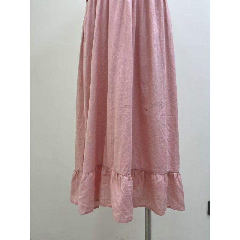 American Original Tipsy Rose Sweet Princess Style Gentle Pure Cotton Dress Lace-up Girly Heart Long dress