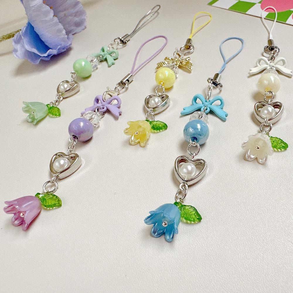 Anti-loss Mobile Phone Lanyard Convallaria Cell Phone Strap Bead Phone Chain  Woman Girl