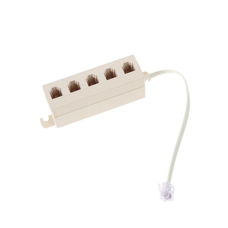 Rj11 Jack 5 Way Outlet Telephone Modular Line Splitter Plug Adapter 6P4C