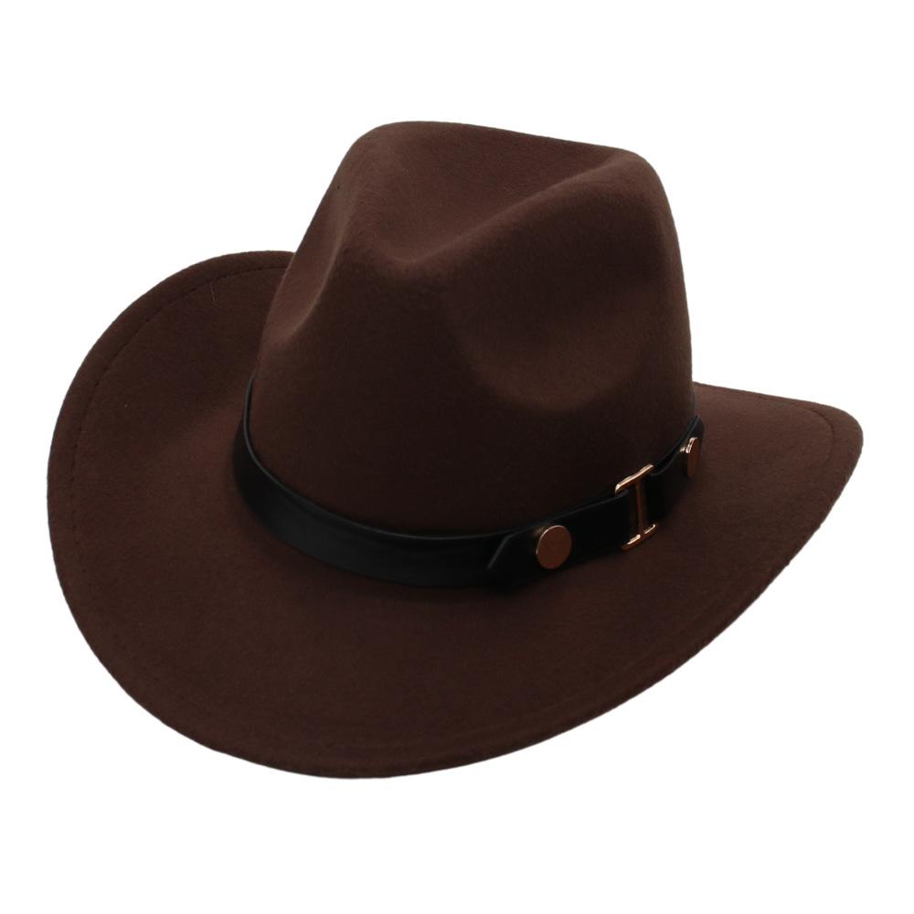 

Tibetan Ethnic Style, Western Denim Upturned Top Hat, Spring And Autumn New Jazz Hat, Belt Accessories, Felt Hat For Men And Women One size fits all темно-коричневого кольору
