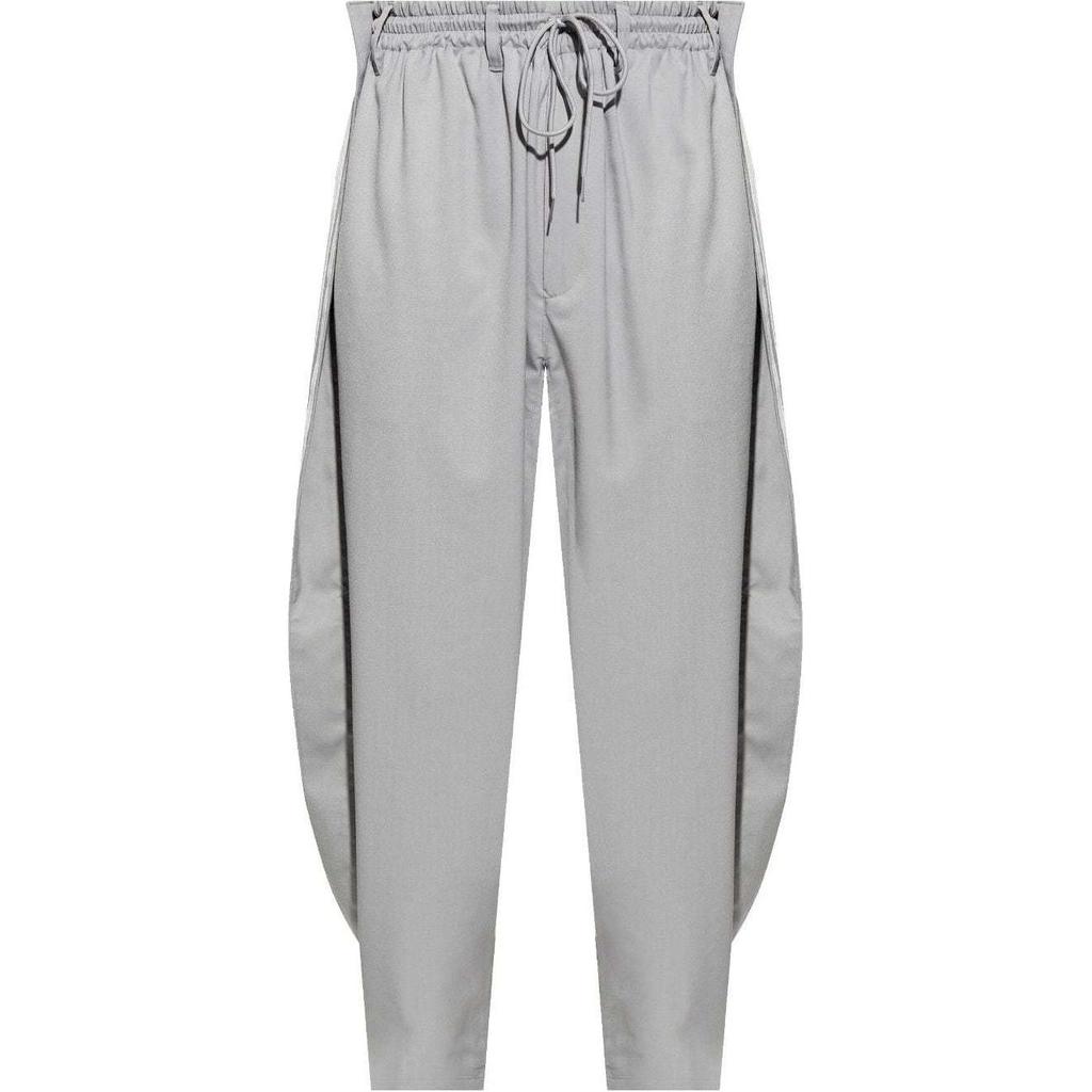 Y-3 Side Stripe Drawstring Cuffed Knit Joggers Unisex Joggers Gray JE3452