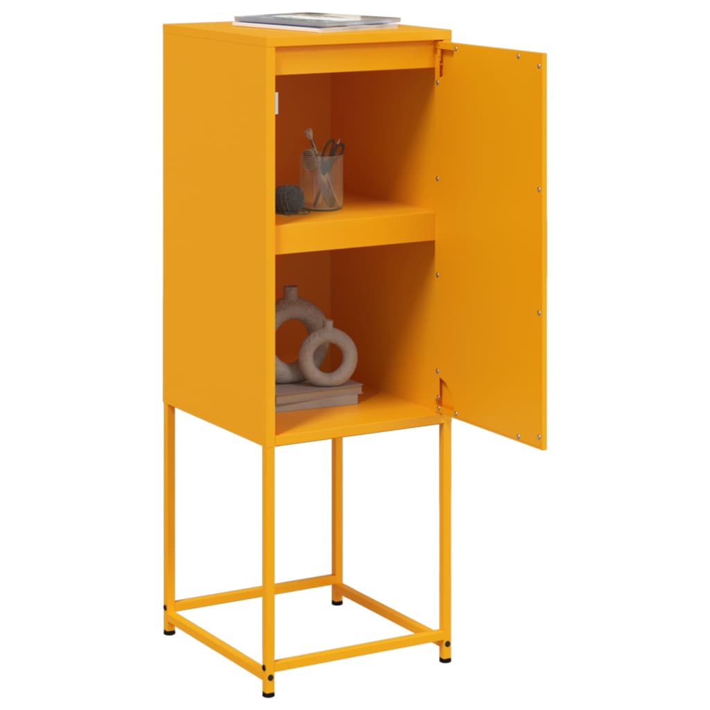 Highboard Mustard Yellow 36 X 39 X 107 Cm Steel