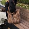 Woolen Bag Women's Large-capacity New Autumn and Winter Versatile Shoulder Shopping Bag Class Commuter Tote Bag
