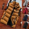 Colete Acolchoado Masculino Colete Acolchoado Masculino de Inverno à Prova de Vento com Gola Alta Fecho de Zíper Colete Elegante com Proteção de Pescoço para o Frio