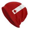 Minimal Canada Flag Beanie Cap Unisex Winter Warm Bonnet Homme Knitting Hats Fashion Canadian Pride Skullies Beanies Hats For