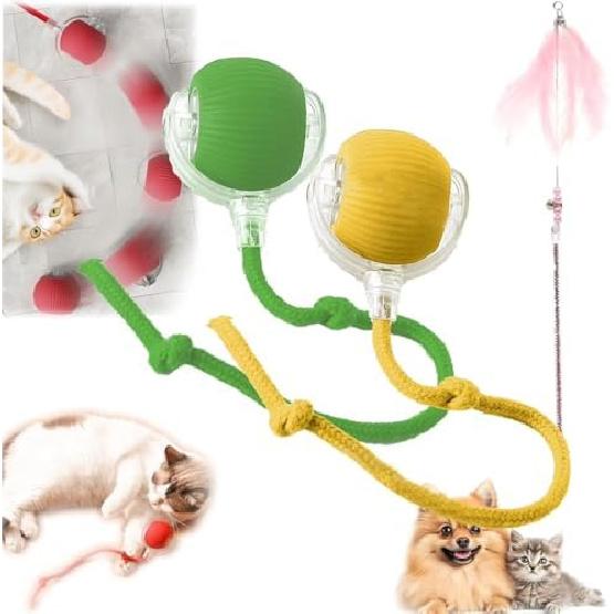 New Interactive Cat Toy,Ulvra Ball Toys for Cat (Red+Blue)