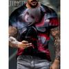 Men's T-shirt with 3D Print, Crew Neck and Short Sleeves, Casual and Versatile.