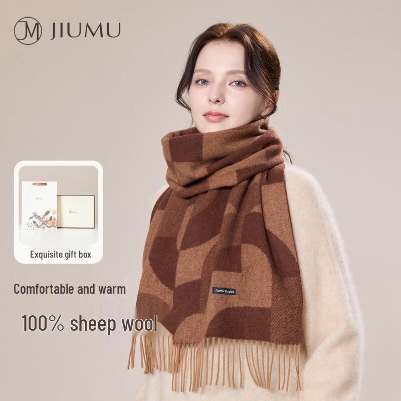 JIUMU Women s 100% Pure Wool Scarf & Shawl