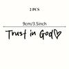 2pcs Trust In God Car Rearview Mirror Sticker Vinyl Graphic With Heart Cars Trucks Windows Laptops Decal Faith Hope Love Teacher Christamas Gift