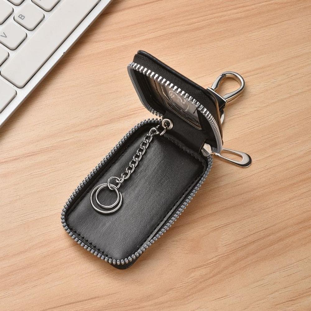 Zipper Coin Purse Leather Car Key Bag Portable Key Holder Organizer Pouch  Men Women
