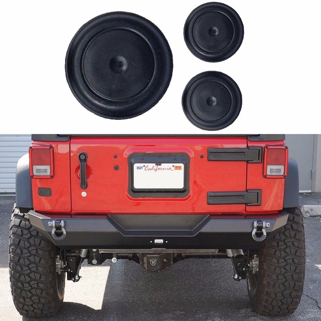 3pcs Tailgate Plug Set Spare Tire Carrier Delete for Jeep Wrangler JK 07-18