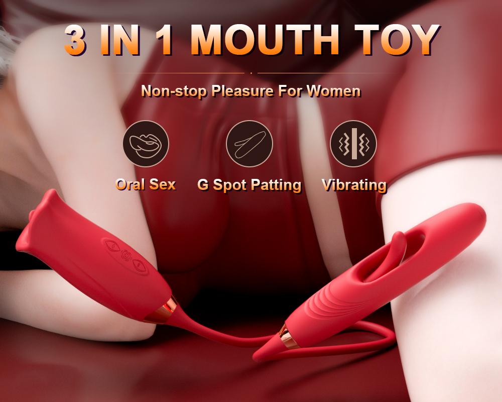 Touchhoney Patting Vibrator for Women with Tongue Licking Nipple  Oral Sucker Clitoris Stimulator  G Spot  Adults Goods Sex Toys