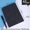 A5 Leather Notebook with Logo, Pen Holder, Thickened Soft Cover for Business Meetings and Student Notes