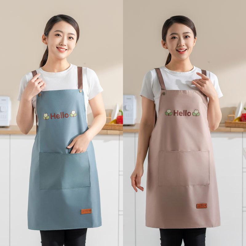 Kitchen Apron Waterproof Oil Proof Convenient Pocket Chef Cooking Apron Men Women Barista Manicurist Work Aprons Waiter Uniformw