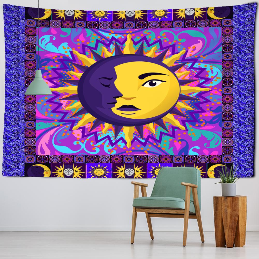 Sun Moon Tapestry Wall Hanging Bohemian Hippie Mandala Witchcraft Mattress Living Room Home Art Decoration