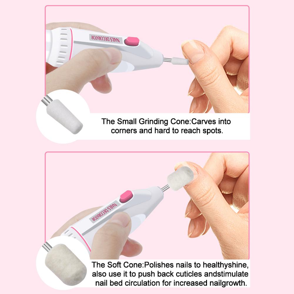 Tragbares 5-in-1-Set für elektrische Nagelbohrer, Akku, Maniküre, Pediküre, Schleifen, Polieren, persönliches Maniküre- und Pediküre-Set