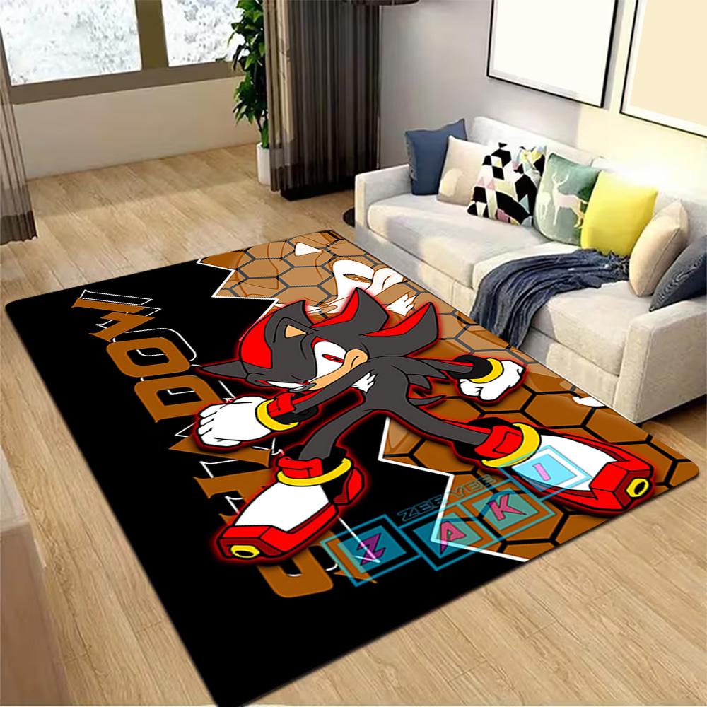 Shadow The Hedgehog Art Print Decoration,Carpet,Living Room,Bedroom, Non-slip,Square rug