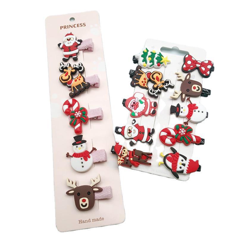 Christmas Cartoon Hair Clips for Girls: New Year Side Clips for Baby and Kids