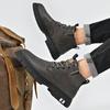 Versatile Outdoor High-end High Quality Leather Ankle Boots Men Lace Up Thick Soled Boots High Quality Waterproof New Men Boots