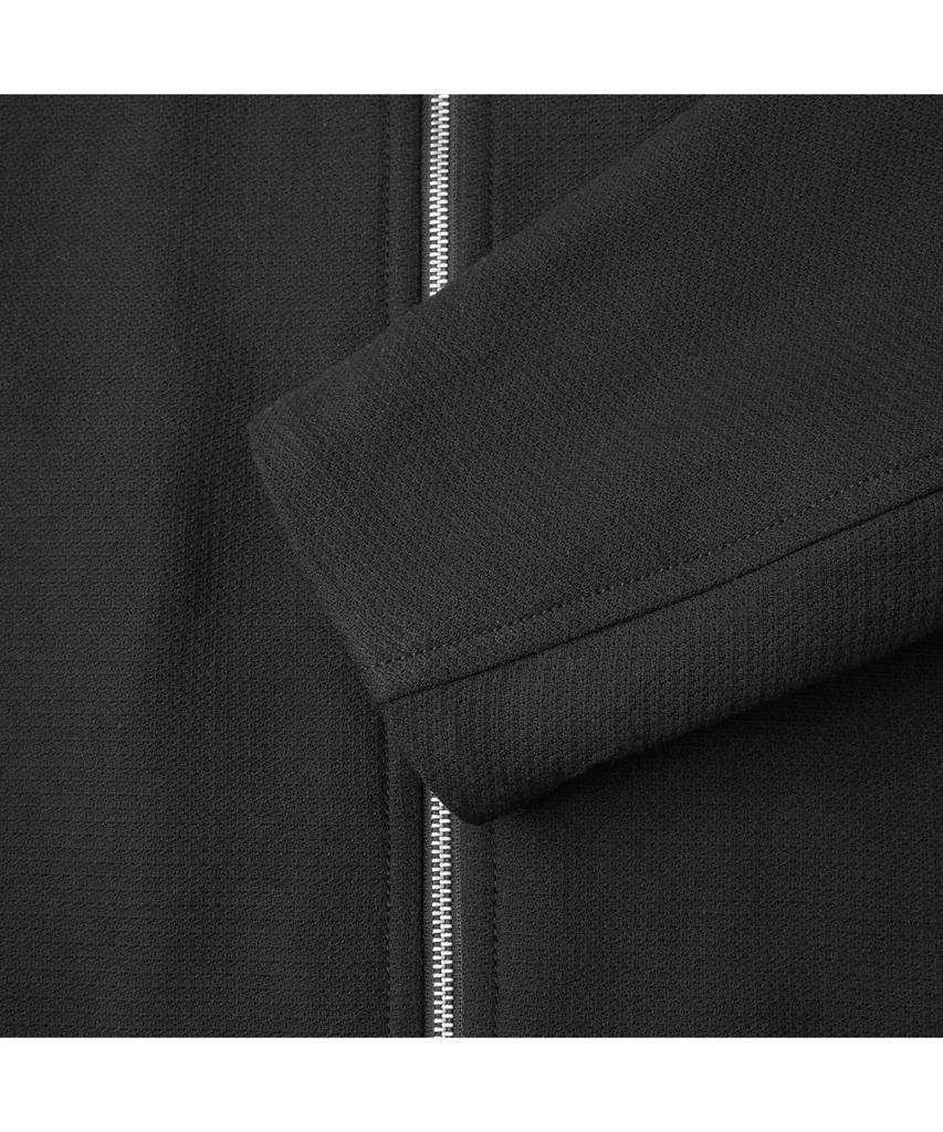 Customellow Black Cotton Tweed Highneck Jacket Cwuas26213Bkx