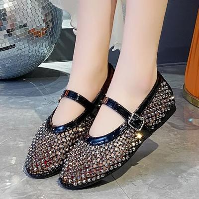 New 2024 Designer Sandals Water Diamond Rivet Shoe Women Flats Sandals Comfortable Lightweight Sandals Women Zapatos De Mujer