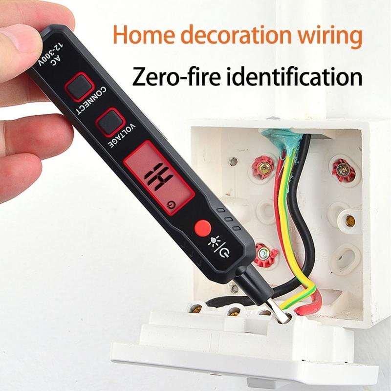 Spannungsprüfer, Berührungsloser Spannungsprüfer, Elektrischer Tester, AC12V-1000V Digitaler Summer-Alarm, Spannungsfühler