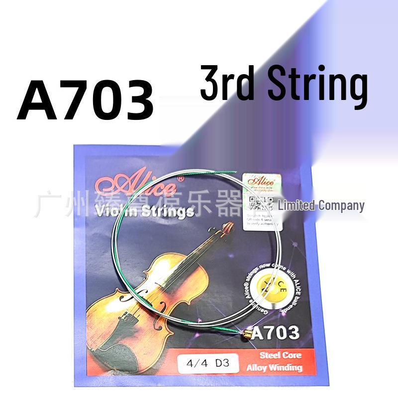 Alice A703 Violin String Set - Includes 1st, 2nd, 3rd, and 4th Strings and Accessories