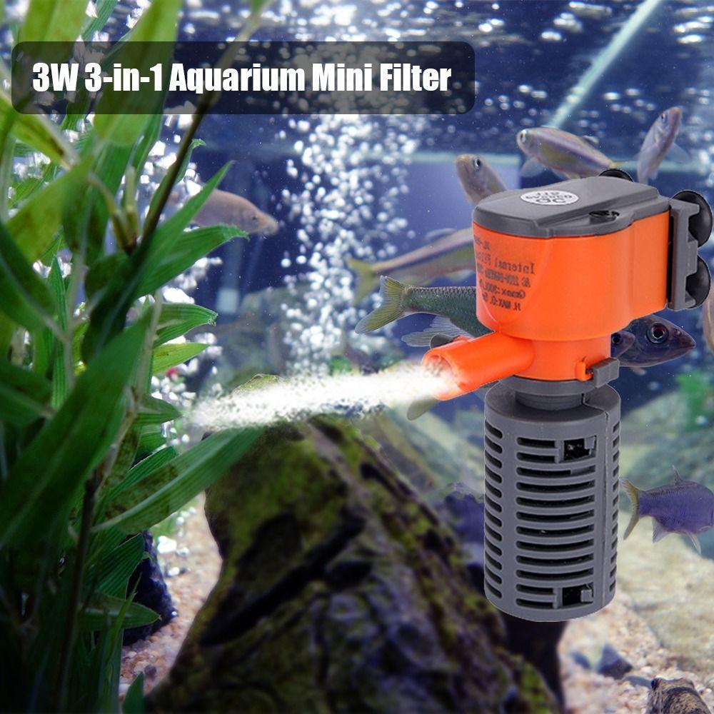 1Pcs Mini Fish Tank Filter 3-in-1 Oxygen Air Pump New Water Pump for Small Aquarium Fish Tank