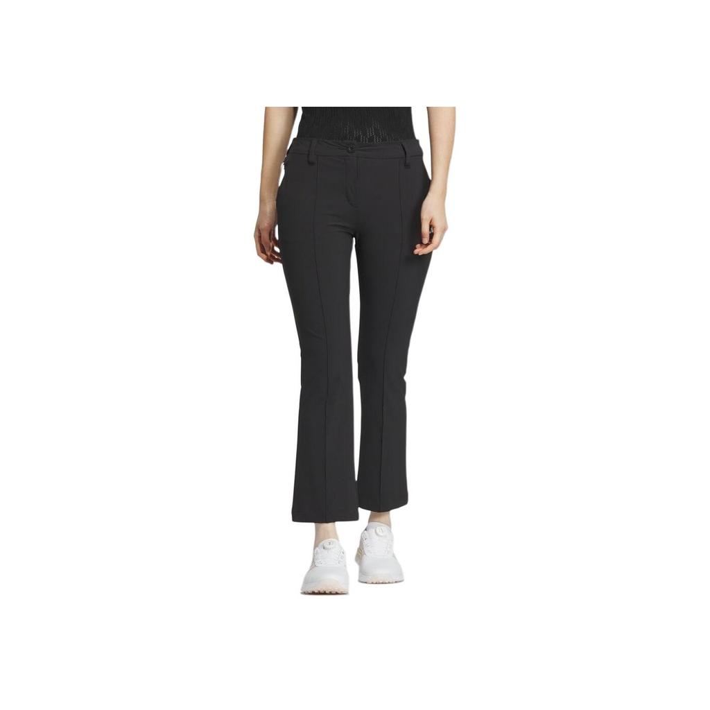 Adidas Solid Color Zippered Flared Slim Fit Casual Pants Women Bottoms Black IN6585