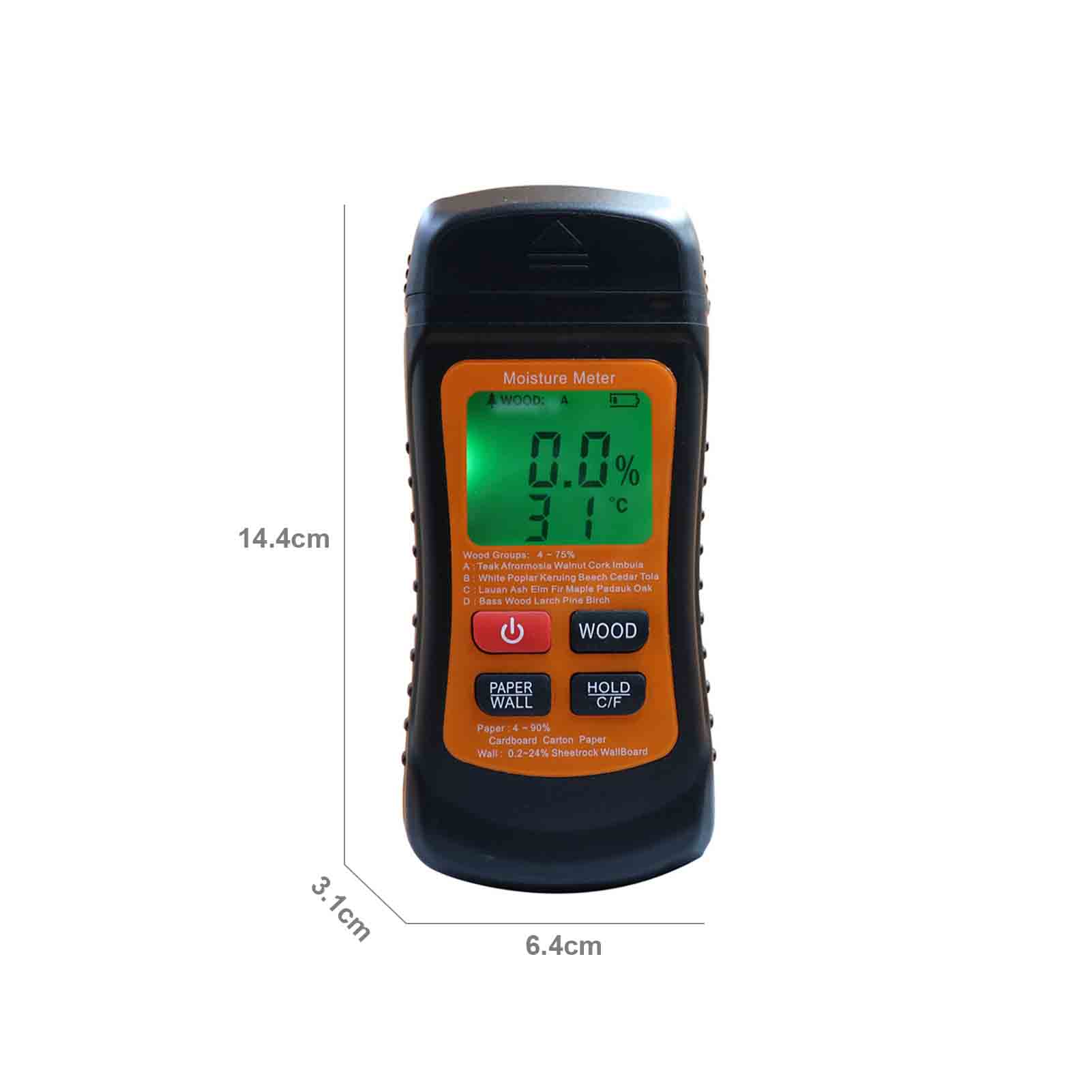 

Wood Moisture Meter Digital Moisture Detector Moisture Tester Damp Tester Dampness Meter Portable Hygrometer Thermometer for Wood Building Material Wa