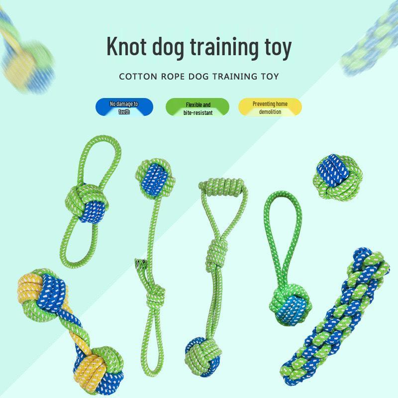 Two-Color Dog Chew Toys Set, Teething Sticks, Teeth-Cleaning, Training Rope for Pets