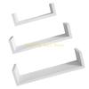 KX4B Pack of 3 Solid Floating Wall Shelves Featuring Water Based Paint for Home Decoration and Storage Solution