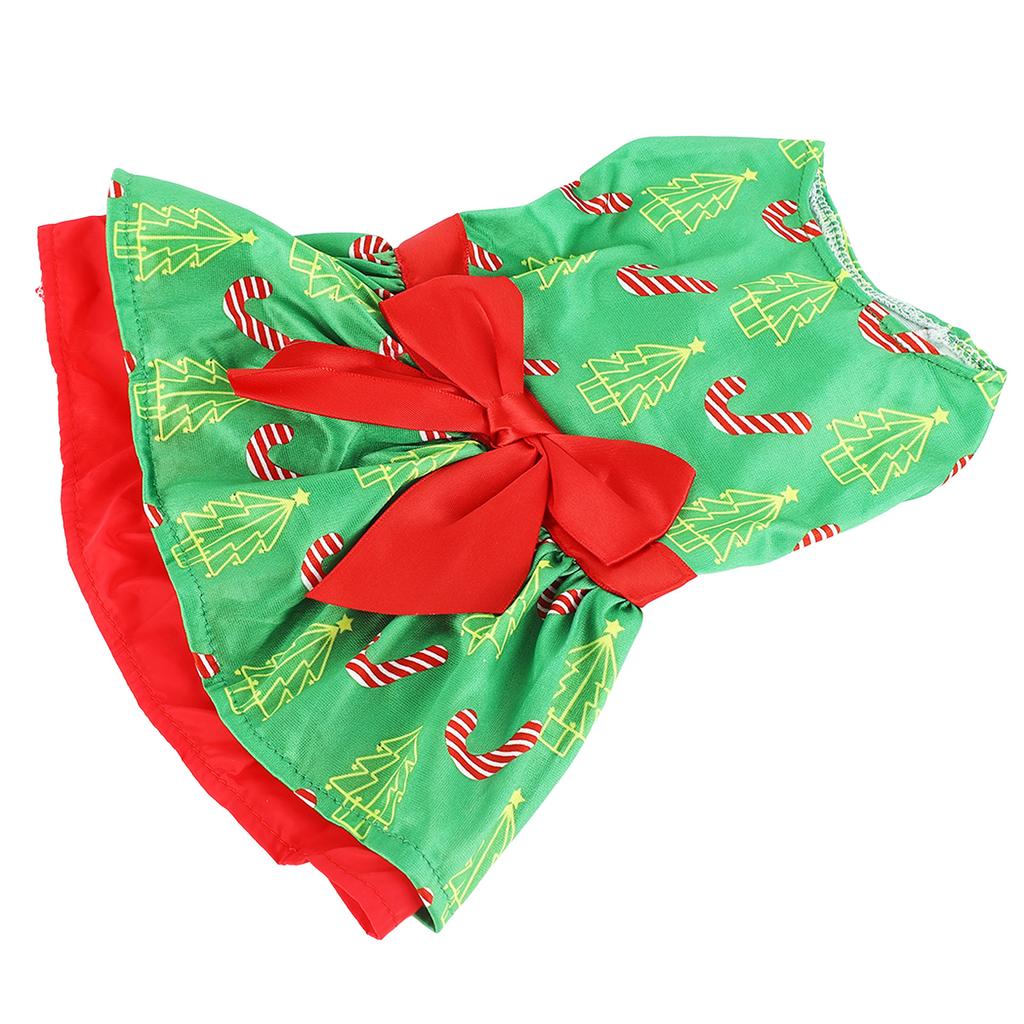 Hunde Kleid Mode Niedliches Weihnachtsbaum Muster Welpen Sommerkleid für Weihnachtsfeier Täglich L