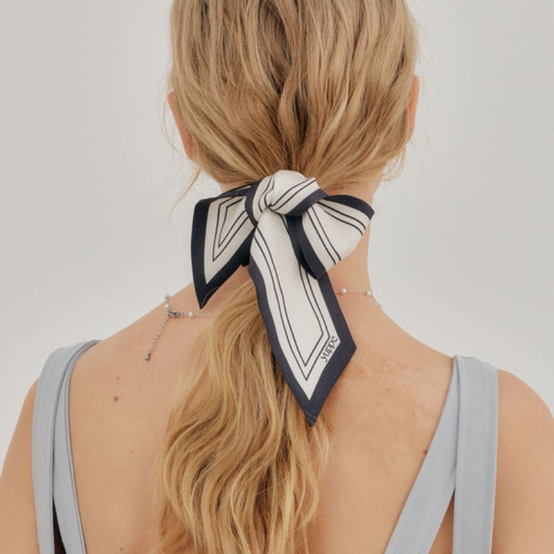 YUPPE LINE TWILLY SCARF_BLACK