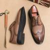 Italy Men's Formal Leather Shoes Fashion British Brogue Casual Shoes Classic Comfy Business Dress Oxford Shoes New Man Footwear