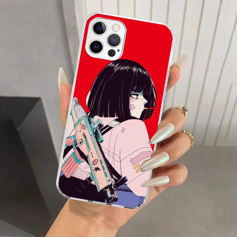 Japanese Style Anime Girl Phone Case for Iphone 17 Air 16 15 Plus 14 13 Mini 12 11 Pro Max 16E 7 8 SE 2020 Soft Funda Print Shel