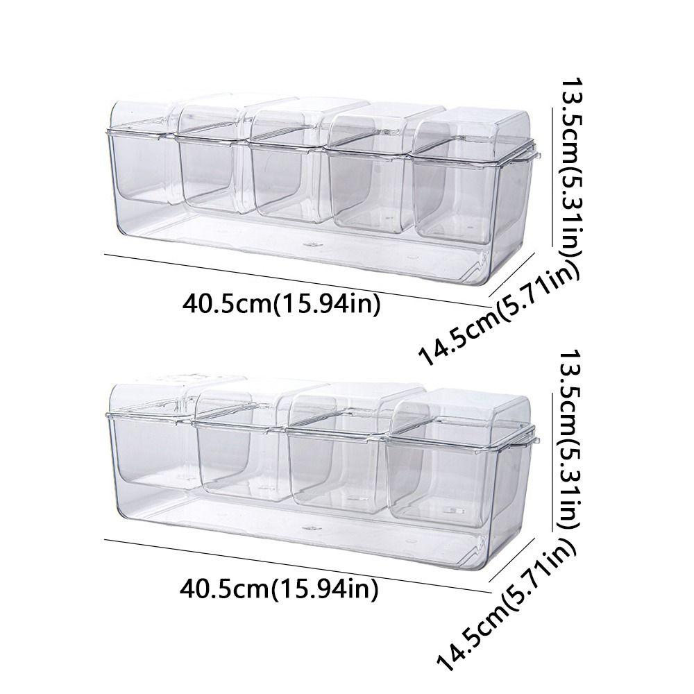 Transparent Fruit Snack Container Detachable Condiment Box Multifunction Seasoning Case  Party