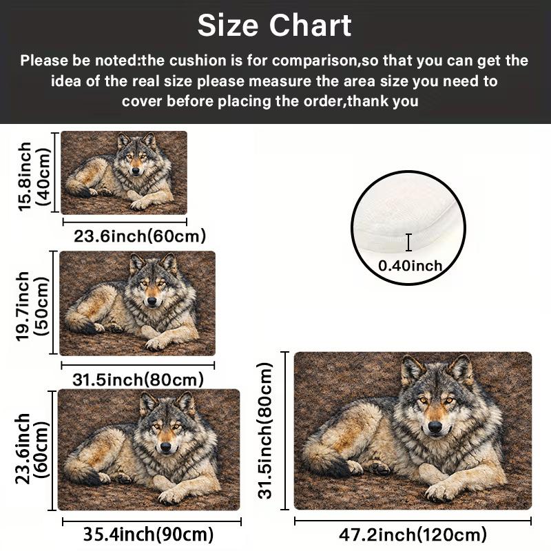 VIKAMA Wildlife Wolf Welcome Doormat Non Slip Anti Fouling Floor Mat Indoor Outdoor Kitchen Entrance Home Decor Carpet