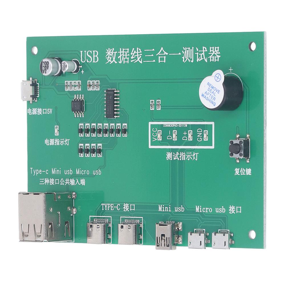 USB Cable Tester 3 in 1 Test Board Short Circuit Open Circuit Testing Module for Maintenance