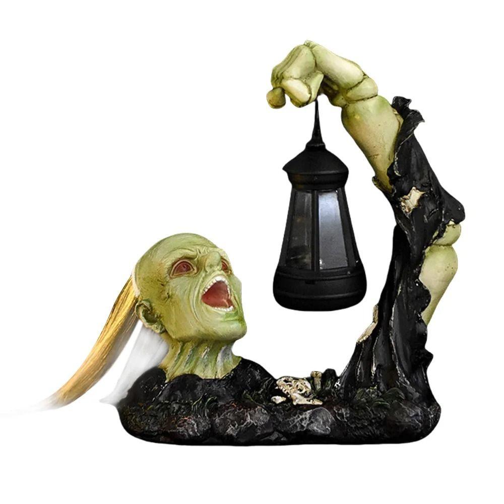 Creative Halloween Skeleton Night Light Funny Garden Statue Lamp Skull Sculptures  Outdoor