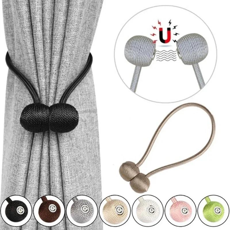 Magnet Curtain Buckle Tiebacks Curtain Clips No Punch Modern Curtain Accessories Pearl Magnetic Ball Home Decoration Accessories