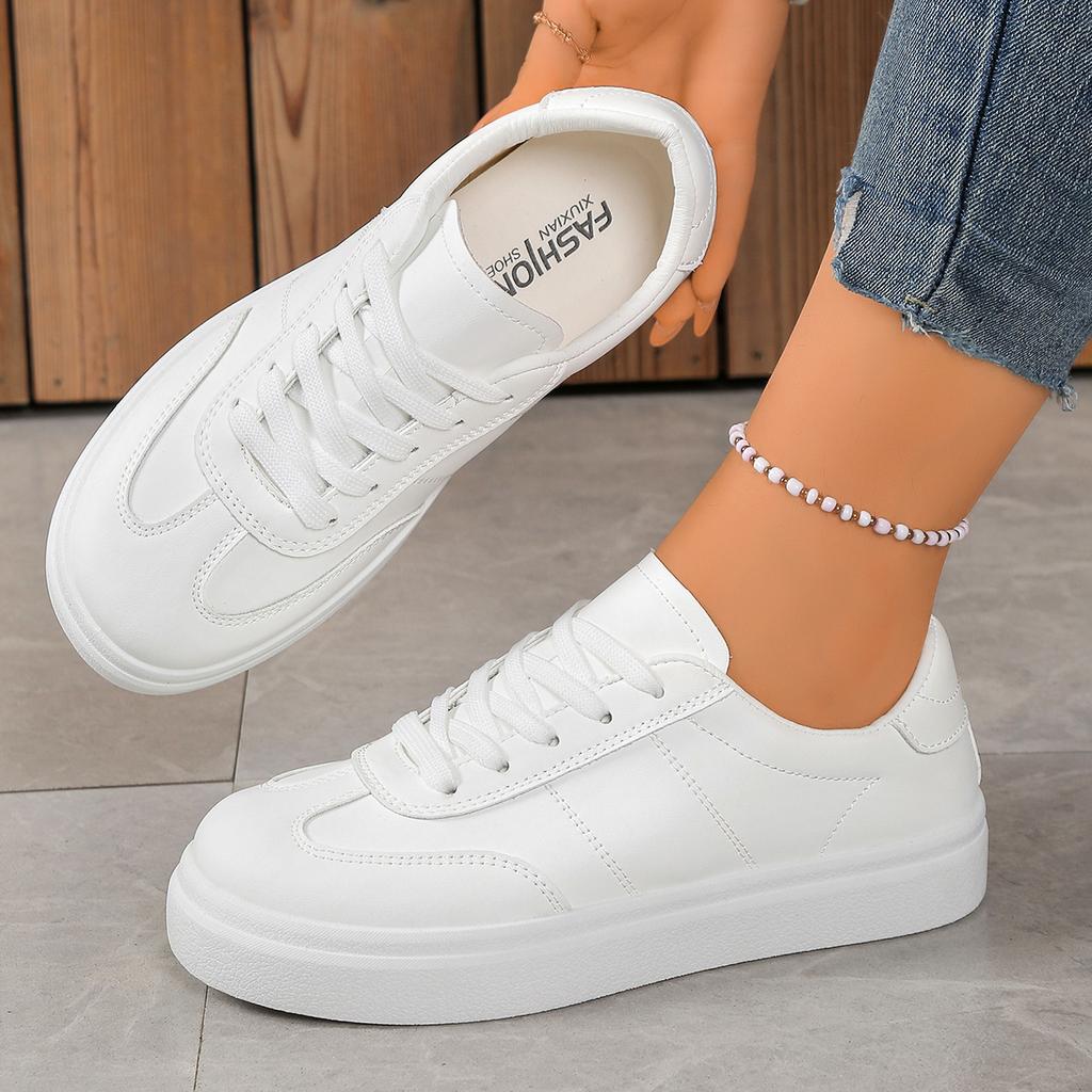 Fashion New High-quality Solid Color Simple Joker Women's Shoes 2025 Spring and Autumn Leisure Round-headed Low-heeled Vulcanized Shoes