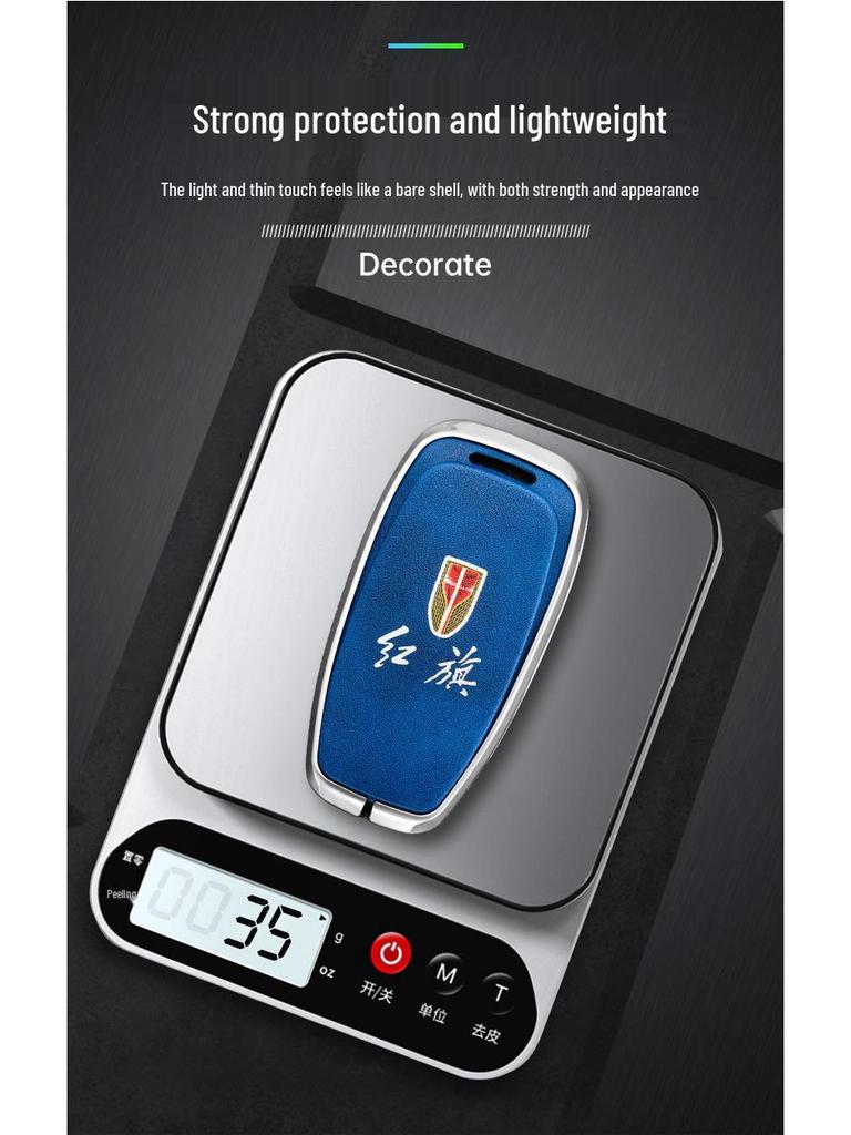 Luxurious Metal Key Case for Hongqi H9, H5, H7, HS7 - Full Protection with Shell Buckle, Fits 21 Models