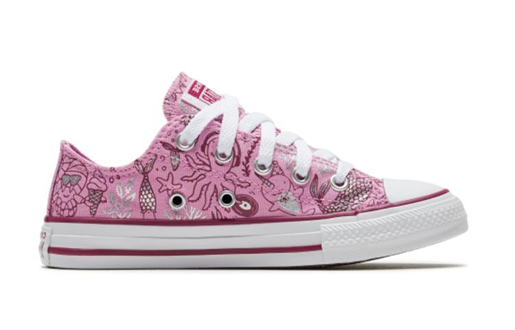 Converse Chuck Taylor All Star Breathable Cushioning Low Top Kids Canvas Shoes Pink Children Aged 3 7 Years Old 667204C