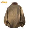 Jeep Men's Cotton Retro Color-block Lapel Jacket