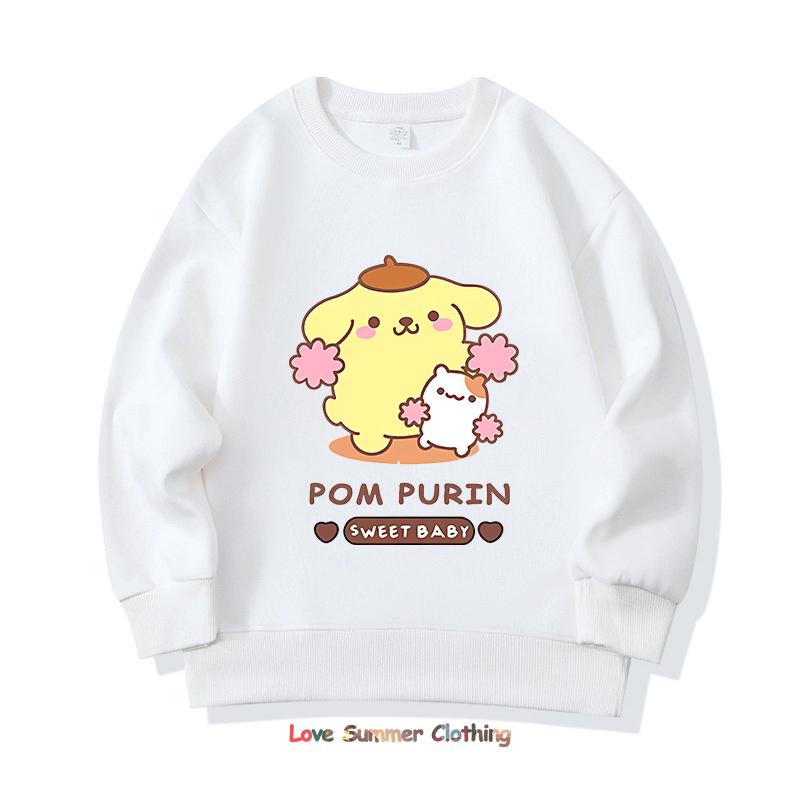 Girls Crewneck Sweatshirt My Melody Sario Cute Hoodie Clothes Kawaii Girls Kuromi Sweatshirt Spring Autumn Sweatshirt Child Tops